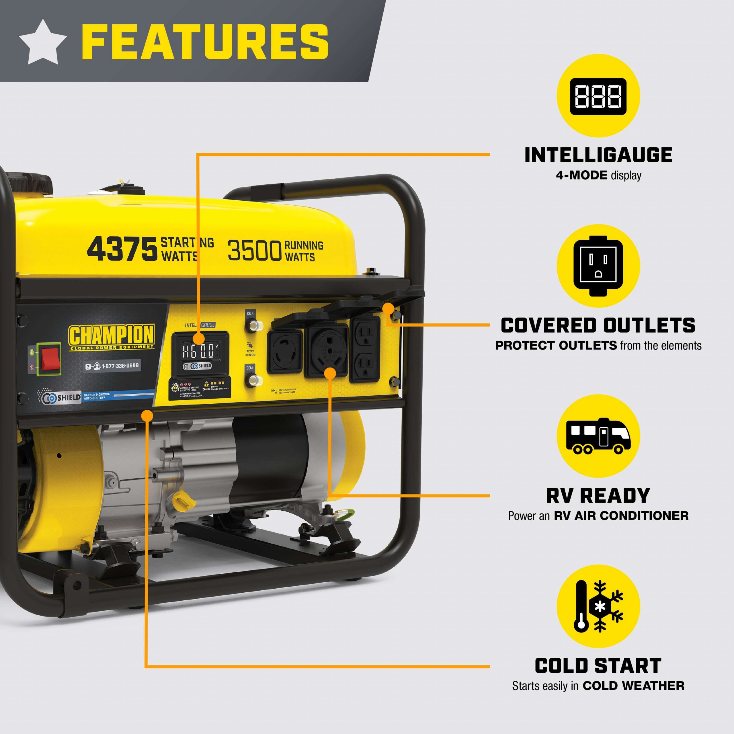 201286- Champion 3500W Generator with CO Shield® - NEW - Image 3