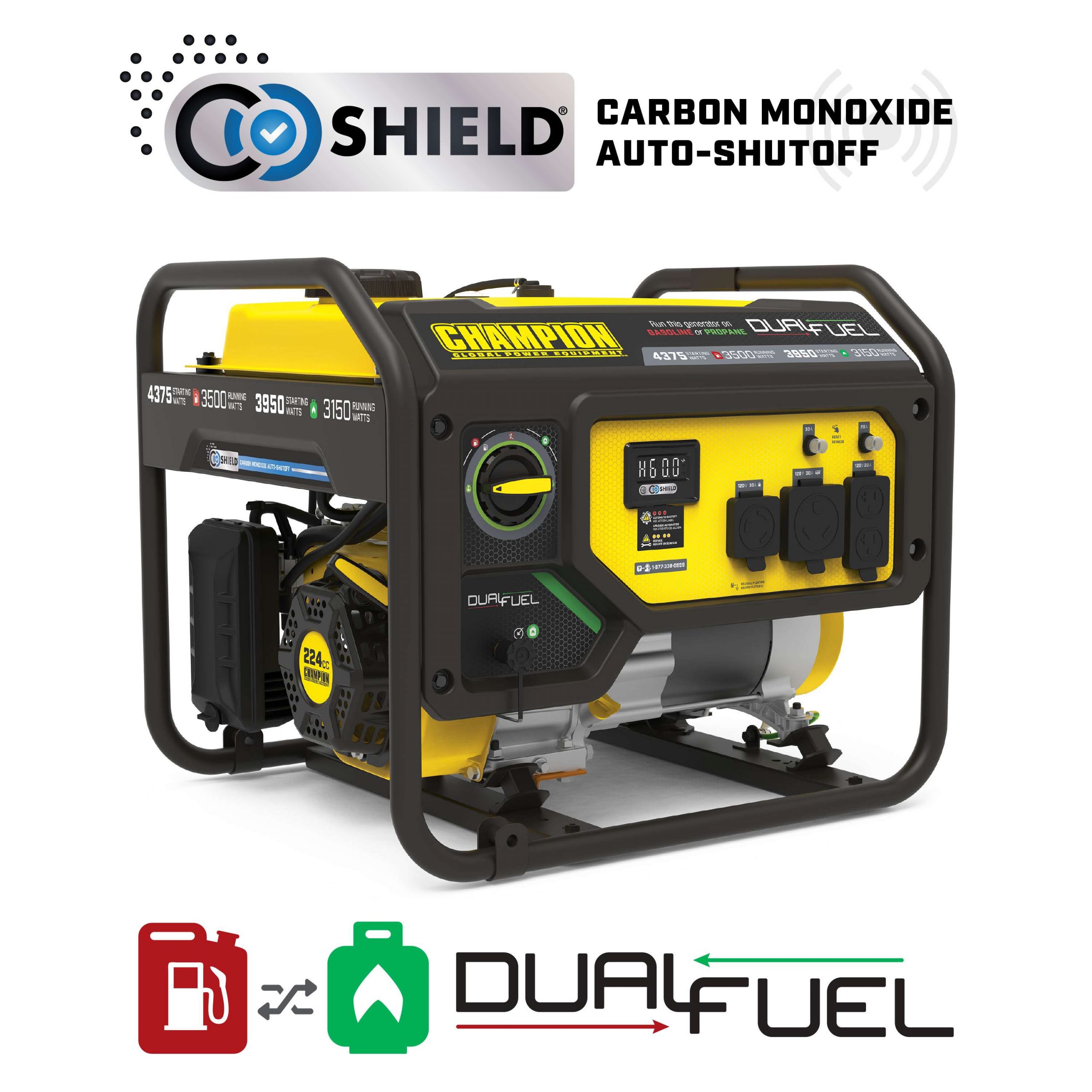 201296- Champion 3500W Dual Fuel Generator with CO Shield® - NEW