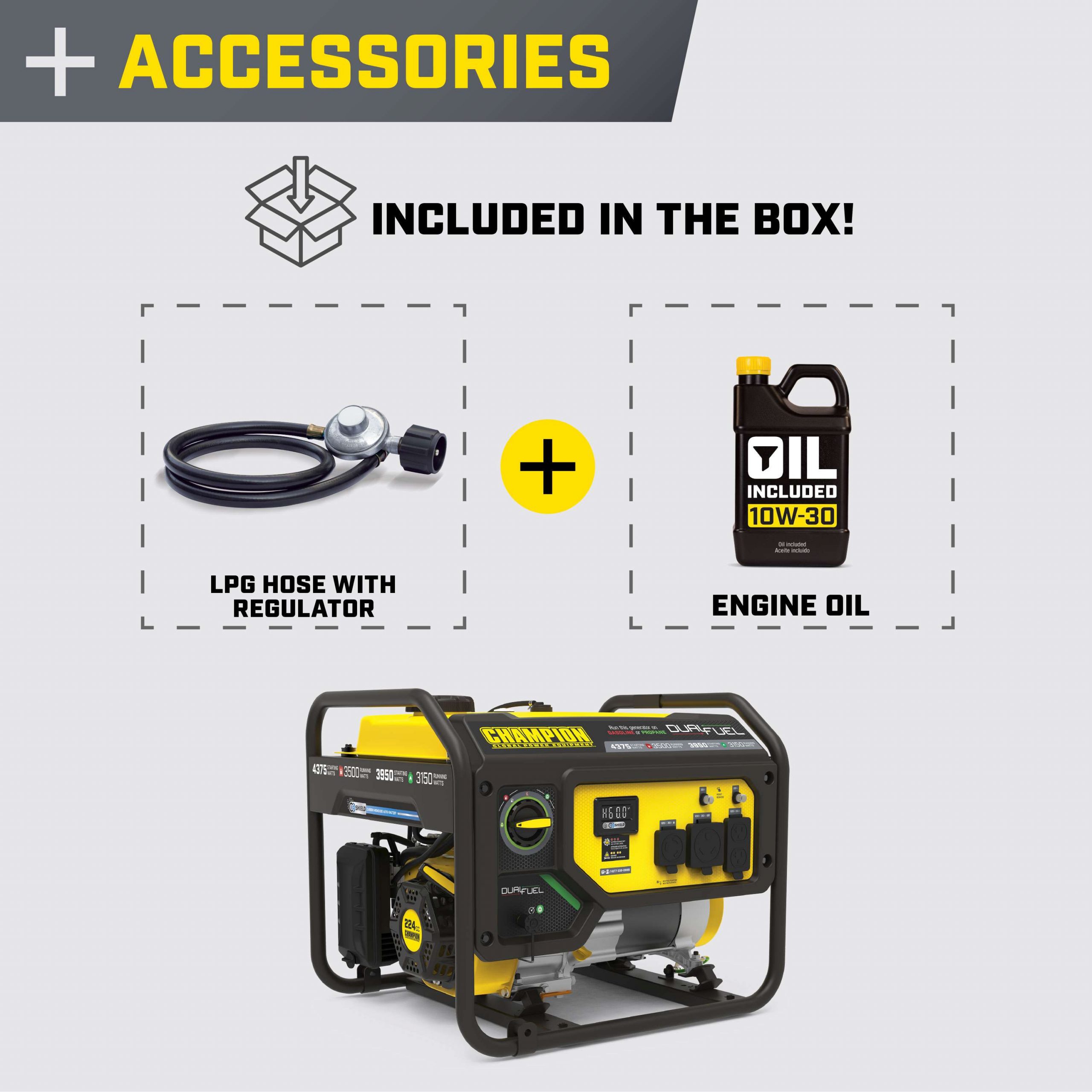 201296- Champion 3500W Dual Fuel Generator with CO Shield® - NEW - Image 4