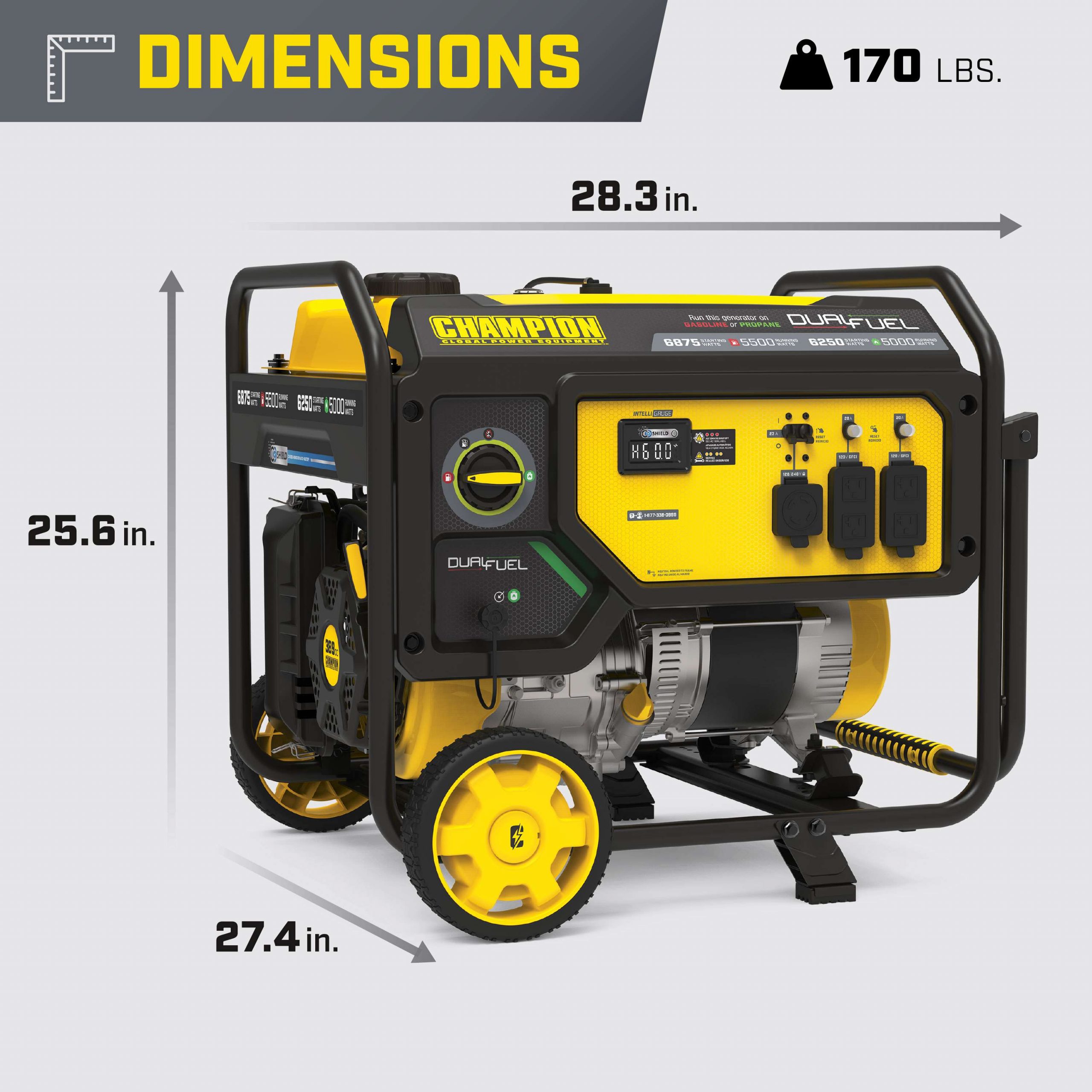 201505 - Champion 5500-Watt Dual Fuel Portable Generator with CO Shield® -NEW - Image 5