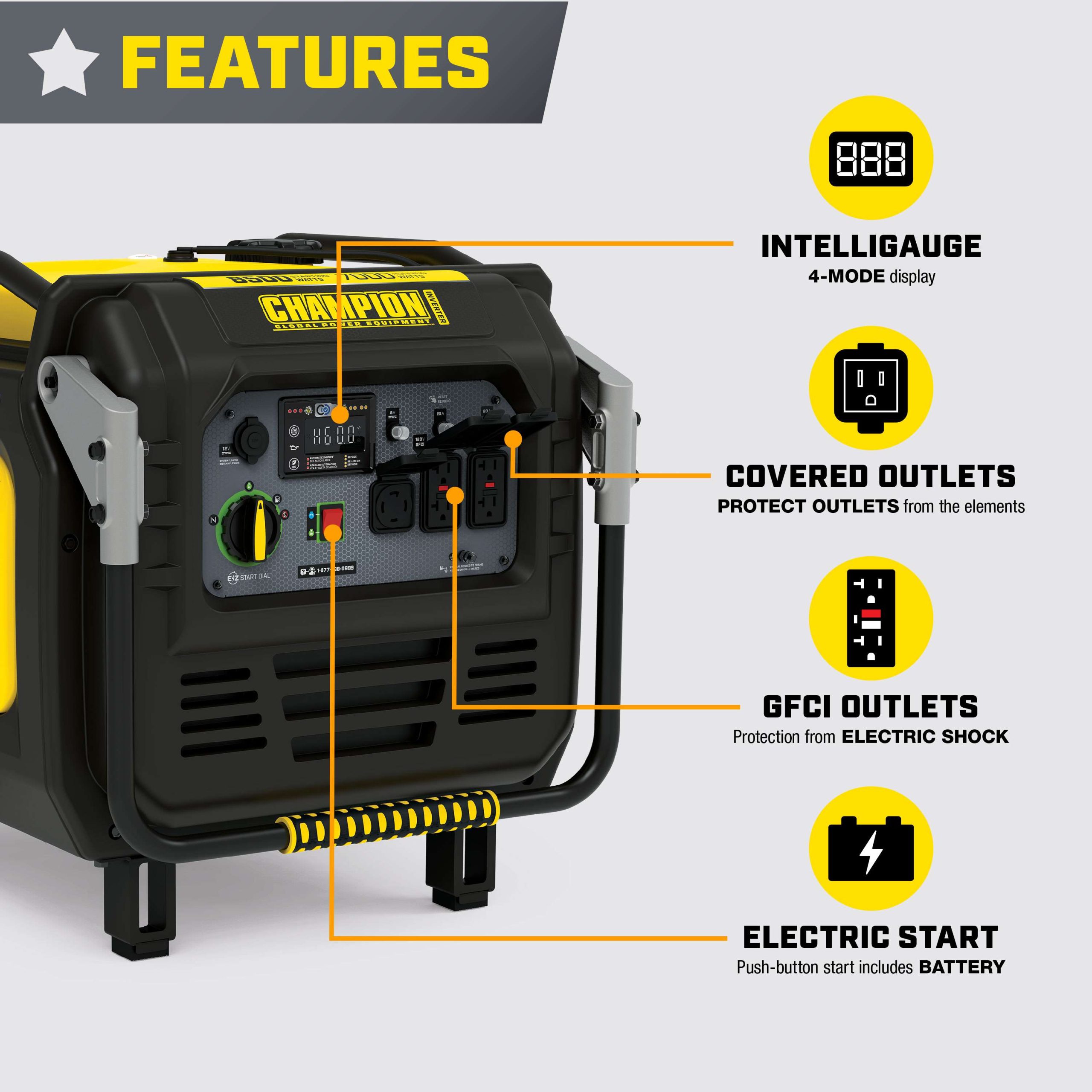 201509- Champion 8500W Electric Start Inverter with CO Shield® - NEW - Image 3