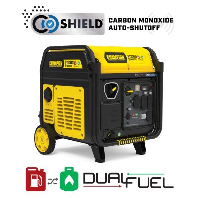 201417- Champion 11,000W Electric Start Dual Fuel Inverter Generator with CO Shield® - NEW