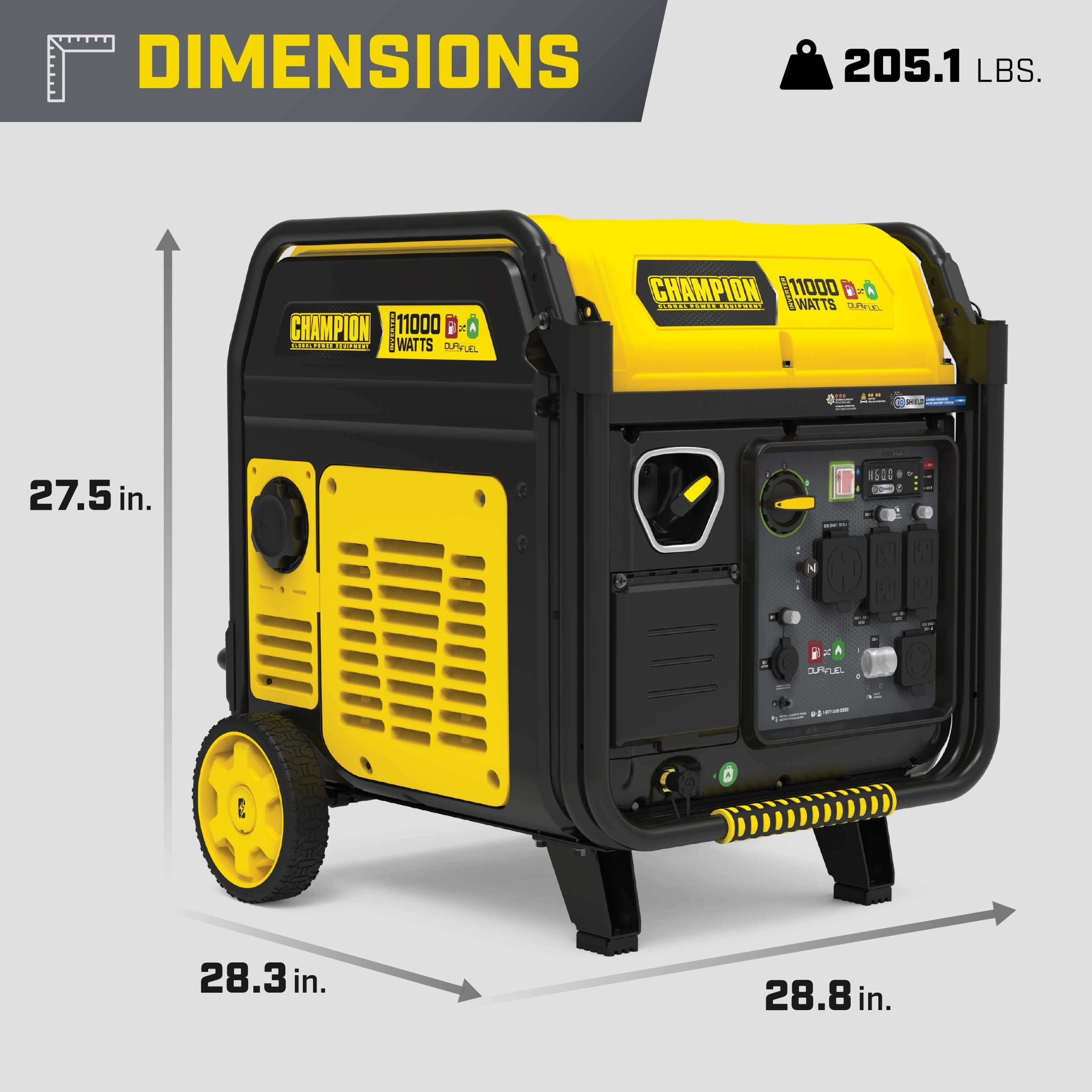 201417- Champion 11,000W Electric Start Dual Fuel Inverter Generator with CO Shield® - NEW - Image 6