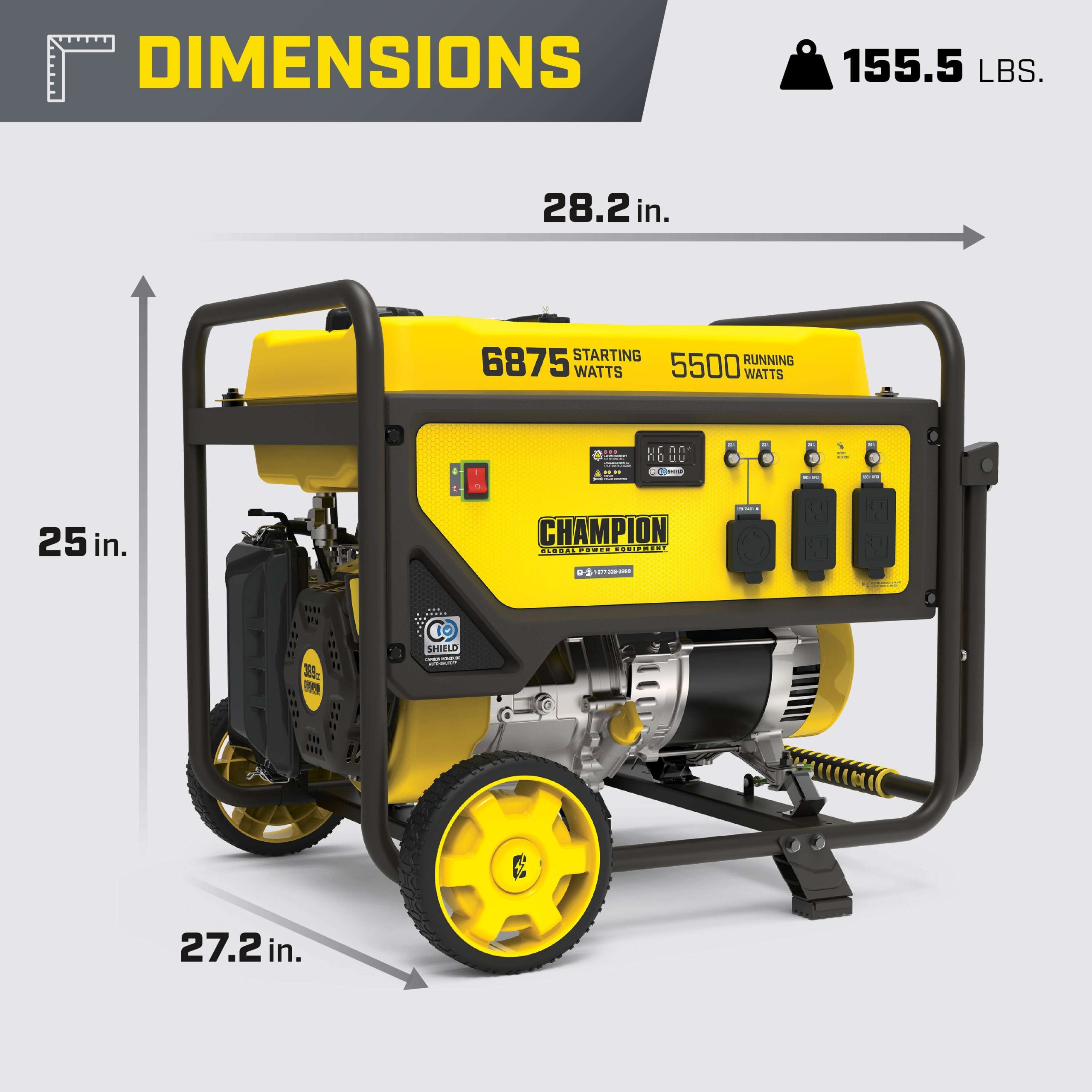 201299- Champion 5500-Watt Portable Generator with CO Shield® - NEW - Image 6