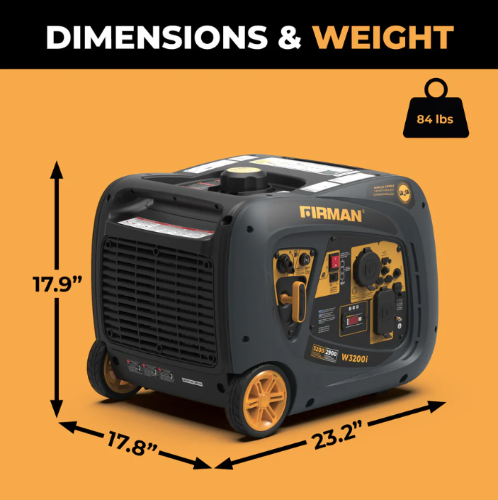 W02981F - Firman Inverter Portable Generator 3200W Recoil Start - Refurbished - Image 3