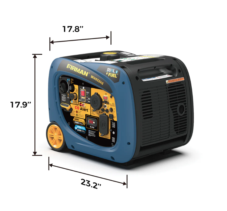 WH03242F - Firman Dual Fuel Inverter Portable Generator 4000W Electric Start with CO ALERT - Refurbished - Image 3